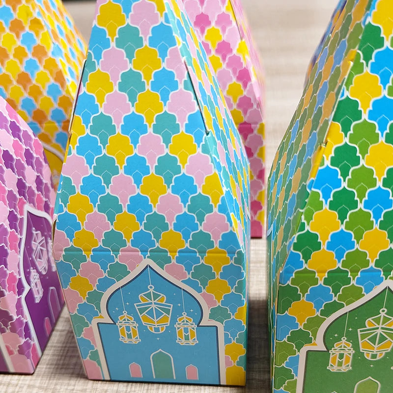 Eid Mubarak Crescent Moon Mosque Ramadan Kareem Candy Box Gift Box 5pcs