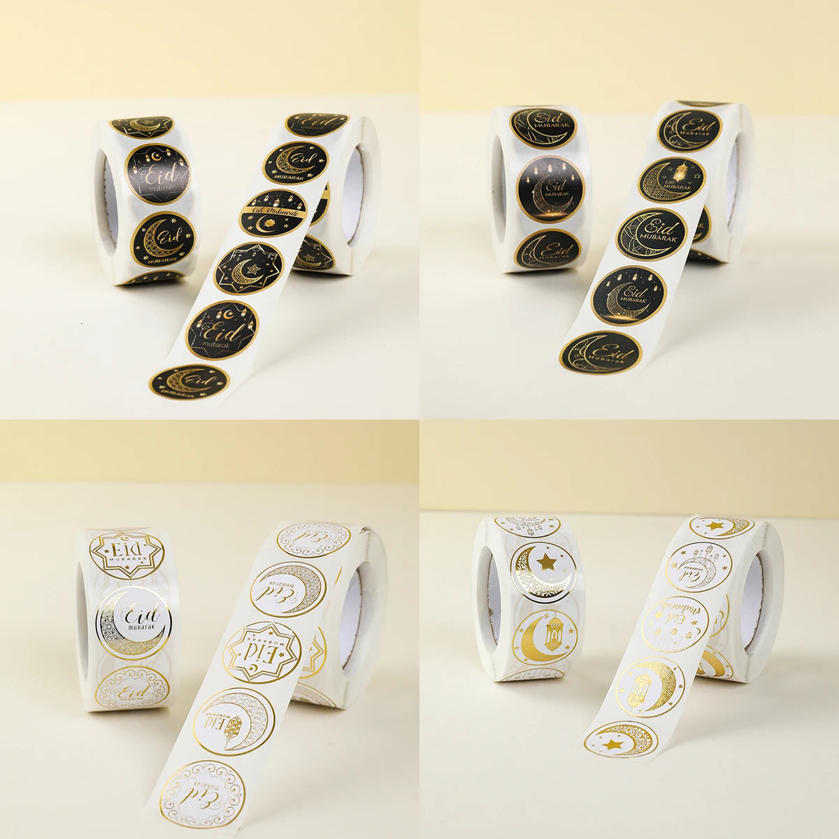 Round Eid Mubarak Stickers EID Gift Labels