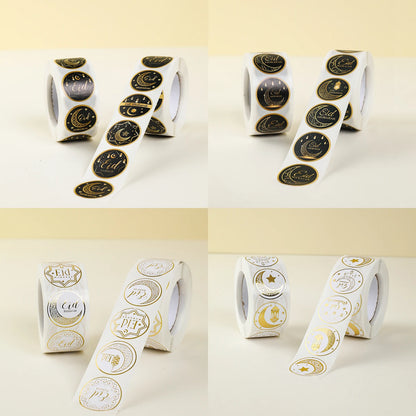 Round Eid Mubarak Stickers EID Gift Labels