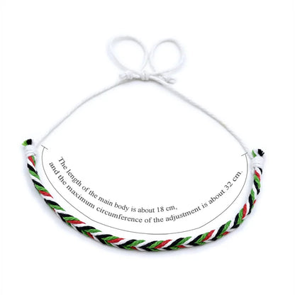 cotton Rope woven braid  Bracelets in Red, Green, Black, and white