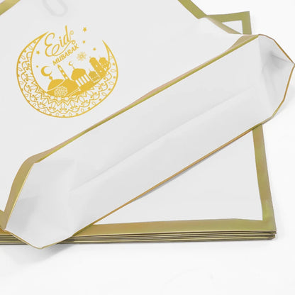 5PCS Eid Mubarak Gift Bags Package Bag Ramadan Kareem Decoration 2023 Islamic Muslim Eid Plastic Bags with Handle for Business