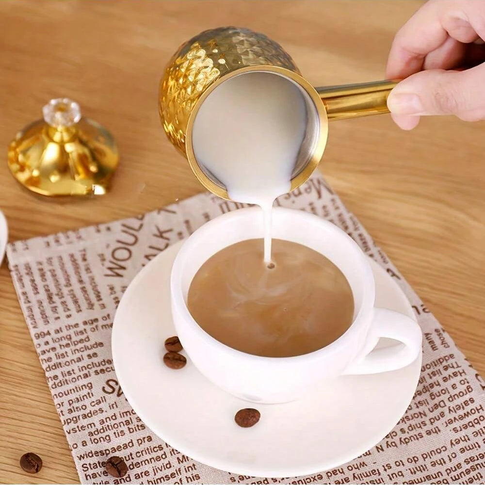 Hammered Ramadan Arabic Coffee Pot Stainless Steel Stovetop Coffee Maker