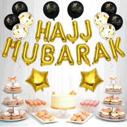 HAJJ MUBARAK Letter Balloons Set for Eid -Fitr