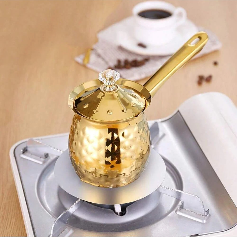 Hammered Ramadan Arabic Coffee Pot Stainless Steel Stovetop Coffee Maker