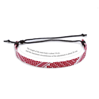 Keffiyeh pattern Cotton Rope Woven Bracelets in Red, Green, Black, and white multiple styles