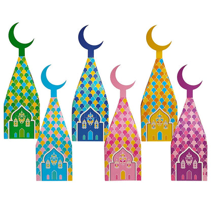 Eid Mubarak Crescent Moon Mosque Ramadan Kareem Candy Box Gift Box 5pcs