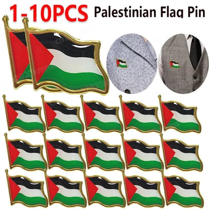Palestine Flag pin Stainless Steel 1-10PCS