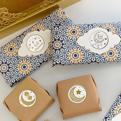 Round Eid Mubarak Stickers EID Gift Labels