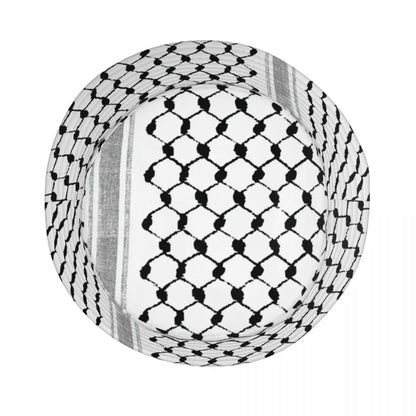 Black and White Kufiyah keffiyeh print Bucket Hat 2