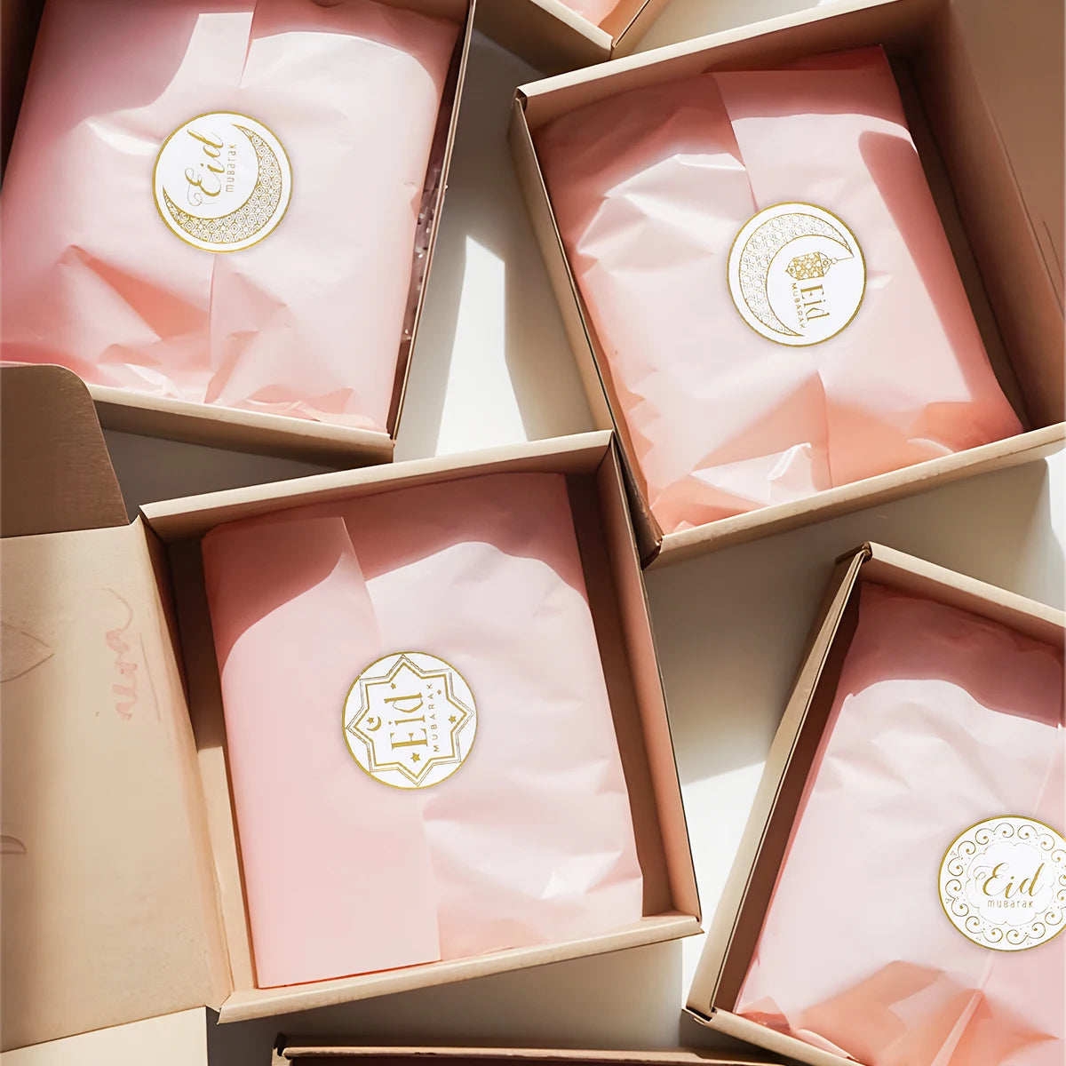 Round Eid Mubarak Stickers EID Gift Labels
