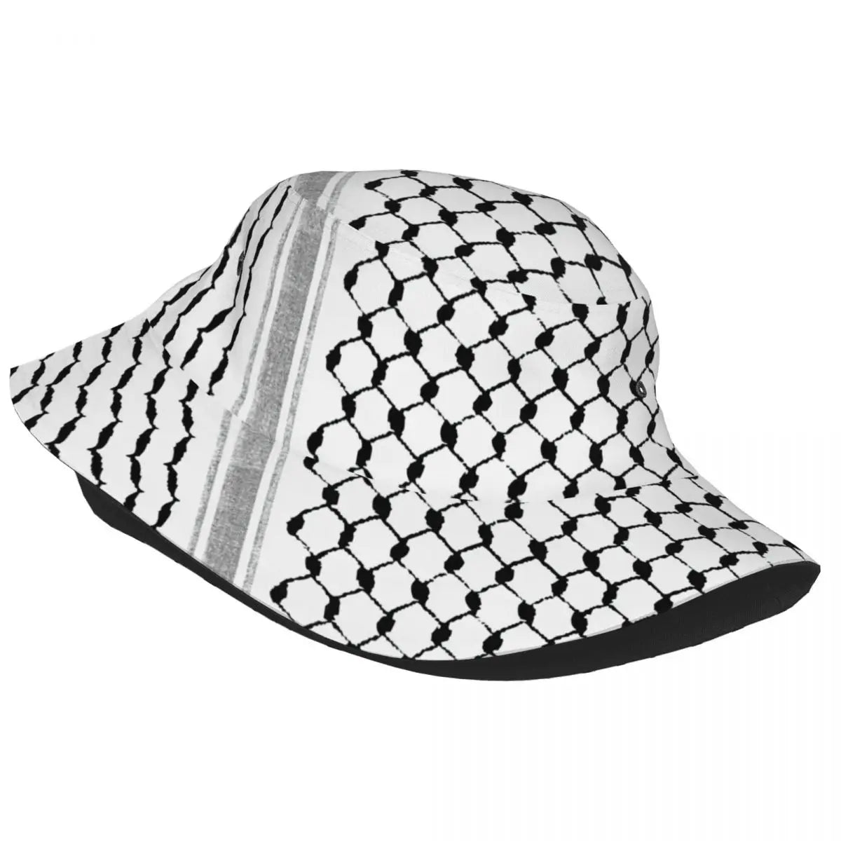 Black and White Kufiyah keffiyeh print Bucket Hat 2