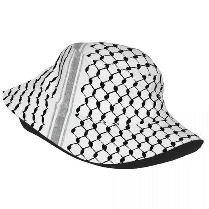 Black and White Kufiyah keffiyeh print Bucket Hat 2