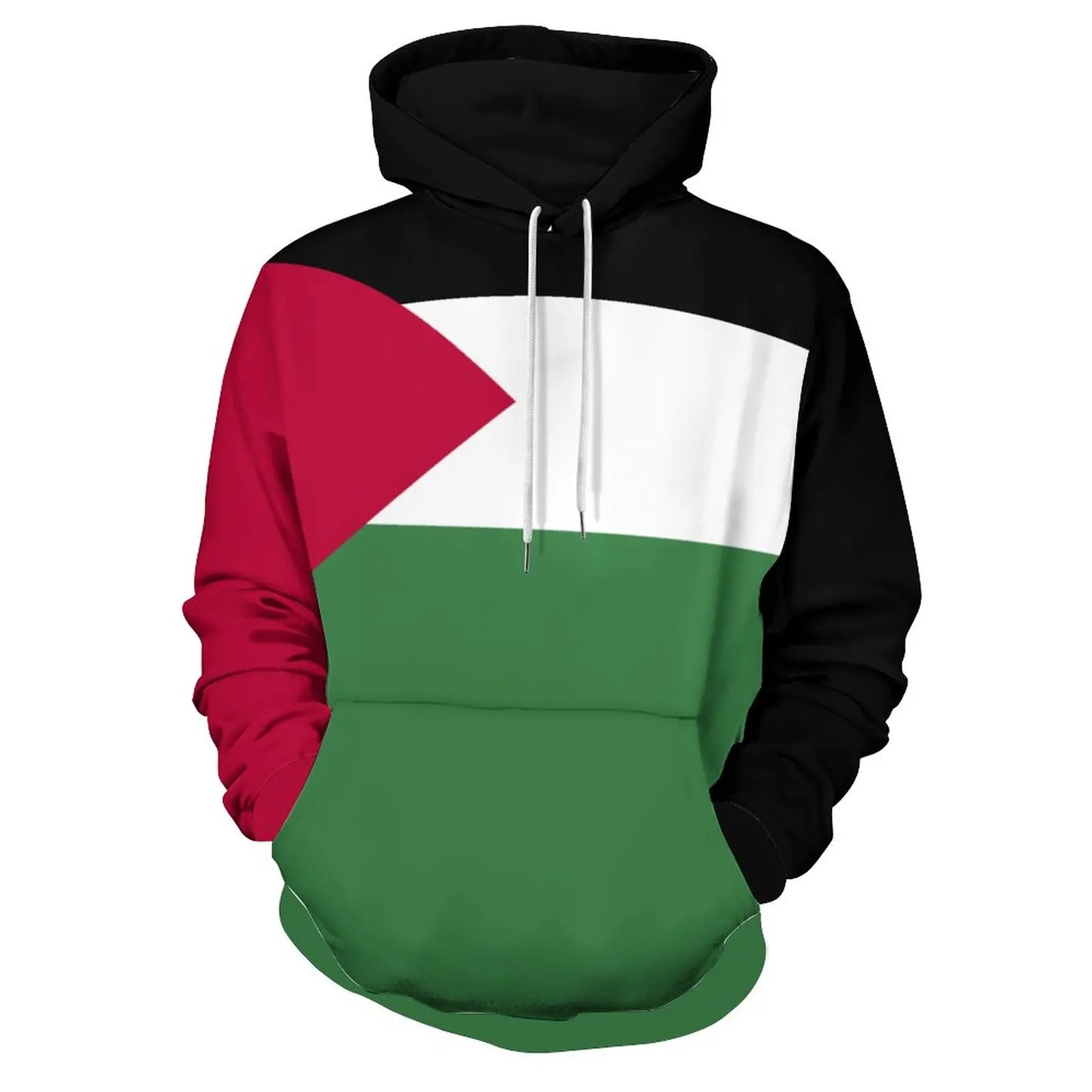 Palestine Flag Color Block Unisex Casual Pullover Hoodies
